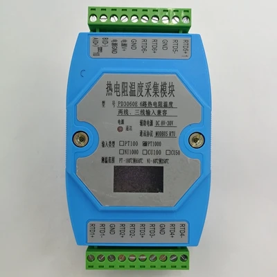 6 способ PT100 PT1000 модуль сбора температуры, датчик температуры MODBUS, RTU - Цвет: OLED PT1000