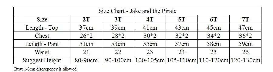 SIZE CHART JAKE