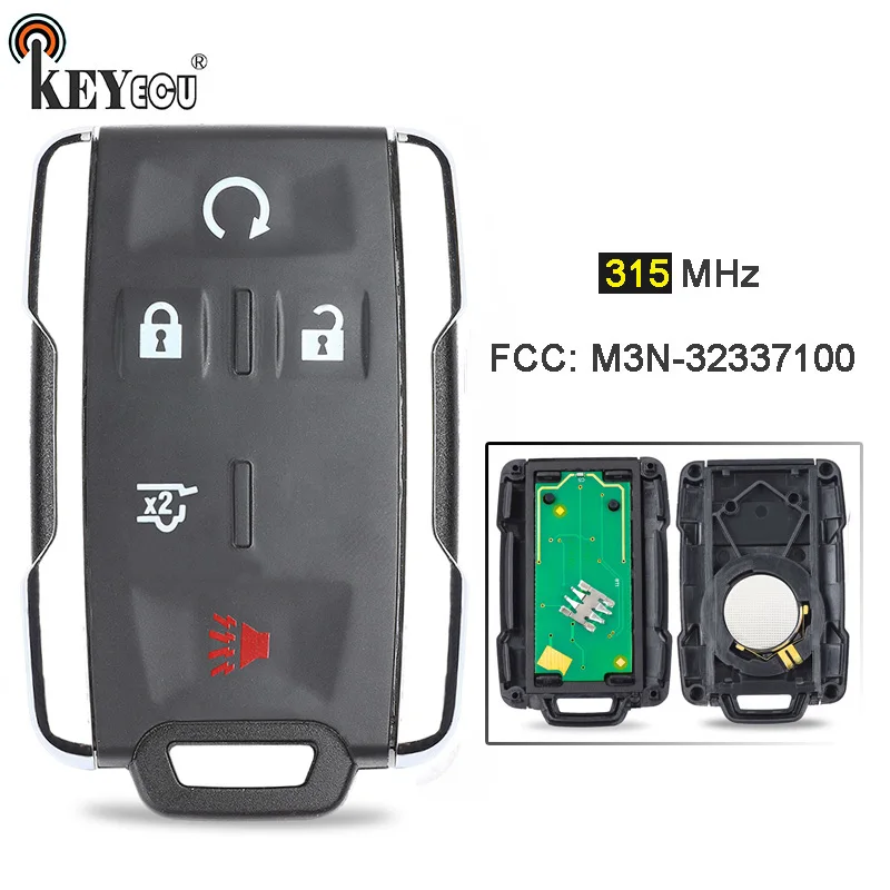 KEYECU 1x/3x315 мГц идентификаторе FCC: M3N-32337100 4 + 1 5 Кнопка дистанционного ключа брелок для Chevrolet Silverado Колорадо