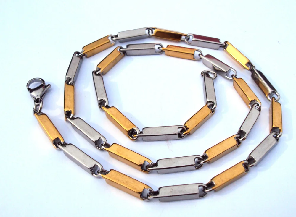 21.6 5mm Gold tone Bullet necklace chain Link for Men Unconditional