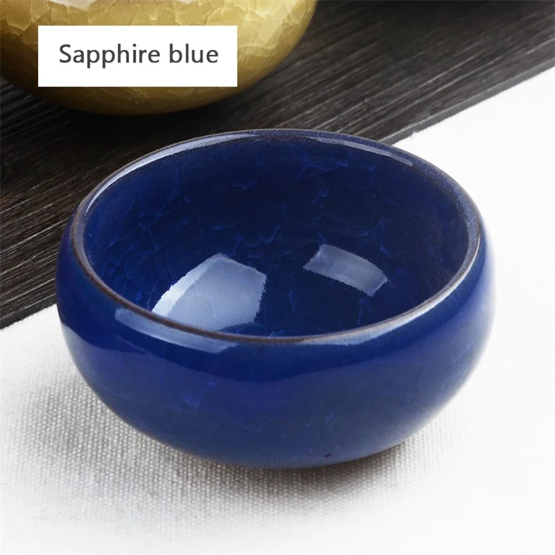 CHUANGGE ледяные трещины чашки ручной работы свечи DIY Фарфоровая керамика соевый воск контейнер изготовление ароматизированных свечей поставки - Цвет: Sapphire blue