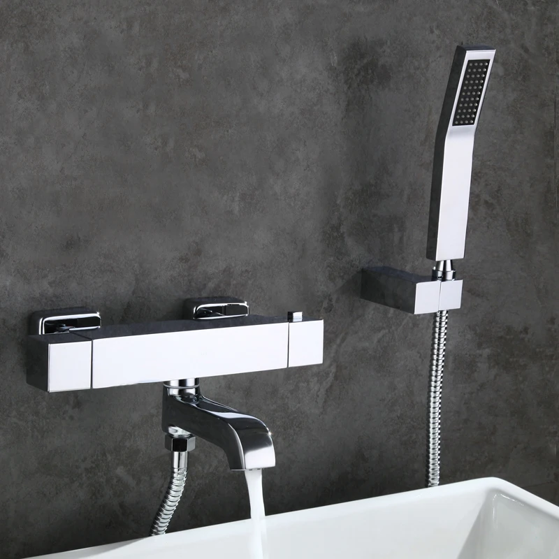 spedizione gratuita in ottone rubinetto termostatico rubinetti doccia a parete vasca da bagno miscelatore vasca set