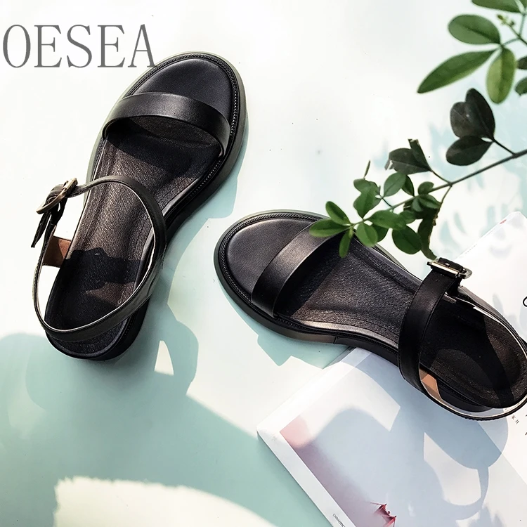 

Sandals 34-39 HOT Sandals 2018 fashion casual simple leather comfort buckle with breathable sandals