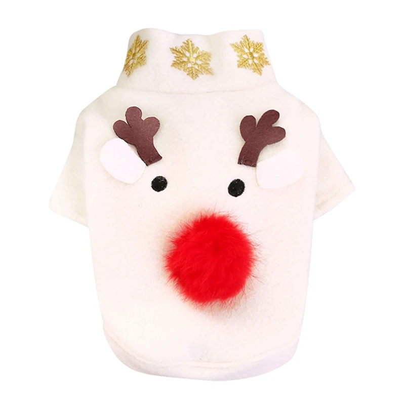 Pet Dog Cat Christmas Clothes Pet Dog White Reindeer Dress Up Cosplay Elk Costume 2 Legged Coat Dog Clothing XS-XL