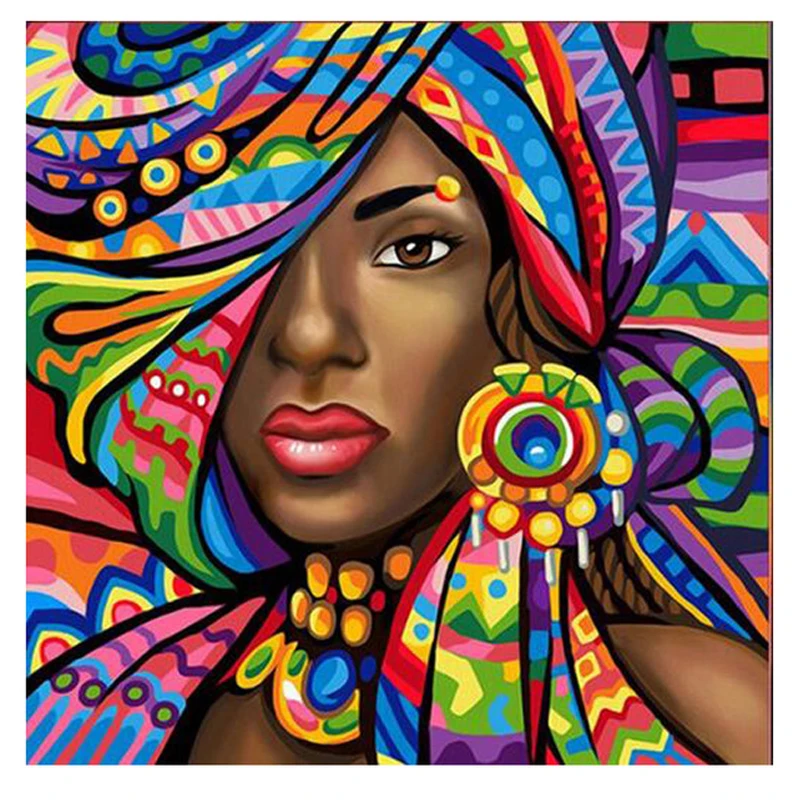 African Girl 5d Diy Diamond Painting Full Square Cross Stitch