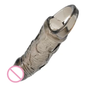 Strap on Delay Penis Sleeves Realistic Dildo Fake Penis Extension Cock With Ring Sex Toys for Men 3