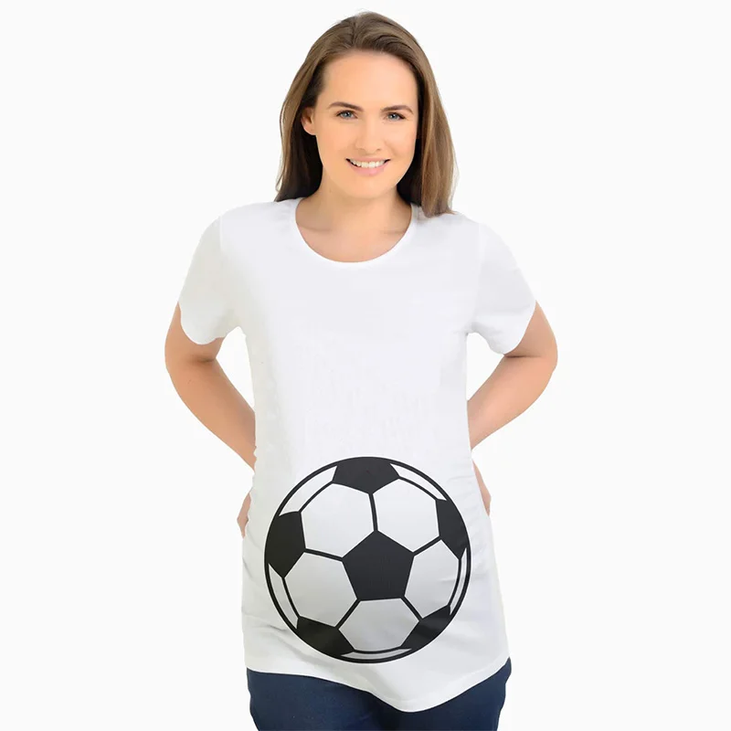Cute maternity pregnancy t-shirt football print tees tops for pregnant women t shirts casual summer maternity clothes plus size Cute maternity pregnancy t-shirt football print tees tops for pregnant women t shirts casual summer maternity clothes plus size