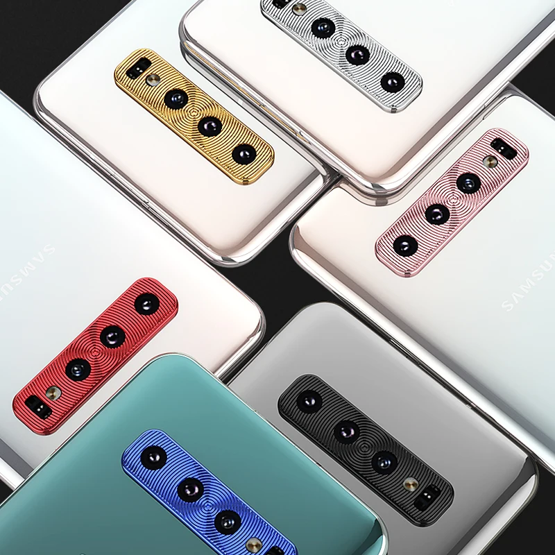 

Metal Back Camera Lens Guard Circle Protector Case For Samsung Galaxy S10 Plus S10PLUS Protective Ring Cover