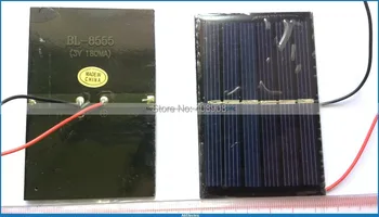 

2pc Alligator Clip+2pc hook clip+1pc DIY Mini Epoxy solar Panel solar cell solar module 0.5W 3V 180mA 85*55mm with cable