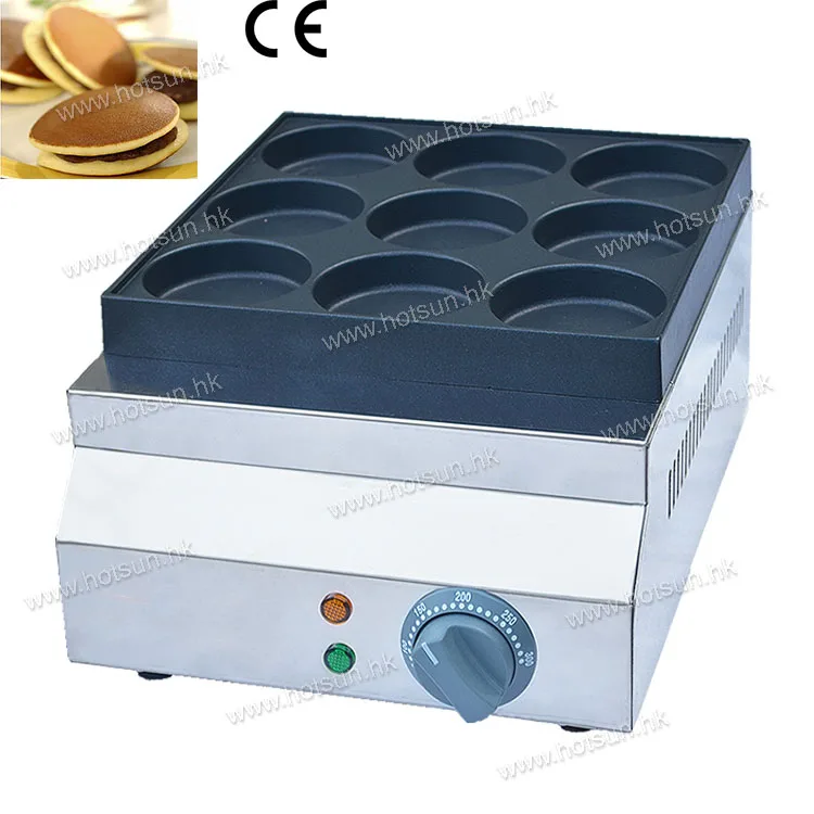 

Commercial Non-stick Electric 220V 9pcs 7.9cm Pancake Dorayaki Iron Maker Baker Machine