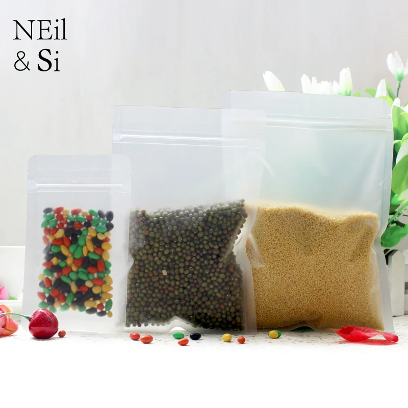 Zip lock Plastic frosted Bag Wedding Candy Pouch Candy Coffee Tea Beans