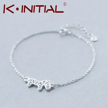 Kinitial 1Pcs New Cuff Bracelet 925 Silver Bracelets Zebra Pendant Bangles Wristbands for Women