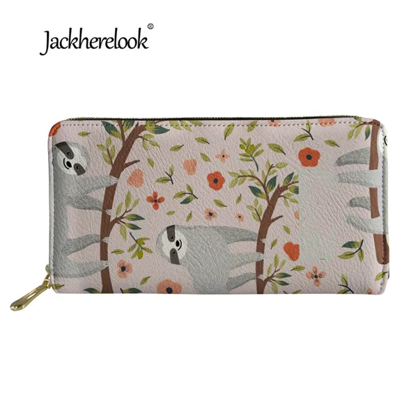 Jackherelook кожаный чехол для телефона кошельки, сумки женские длинные молнии милые 3D звери-Ленивцы монета кошелек женский бумажник для кредитных держатель для карт - Цвет: H7410Z21