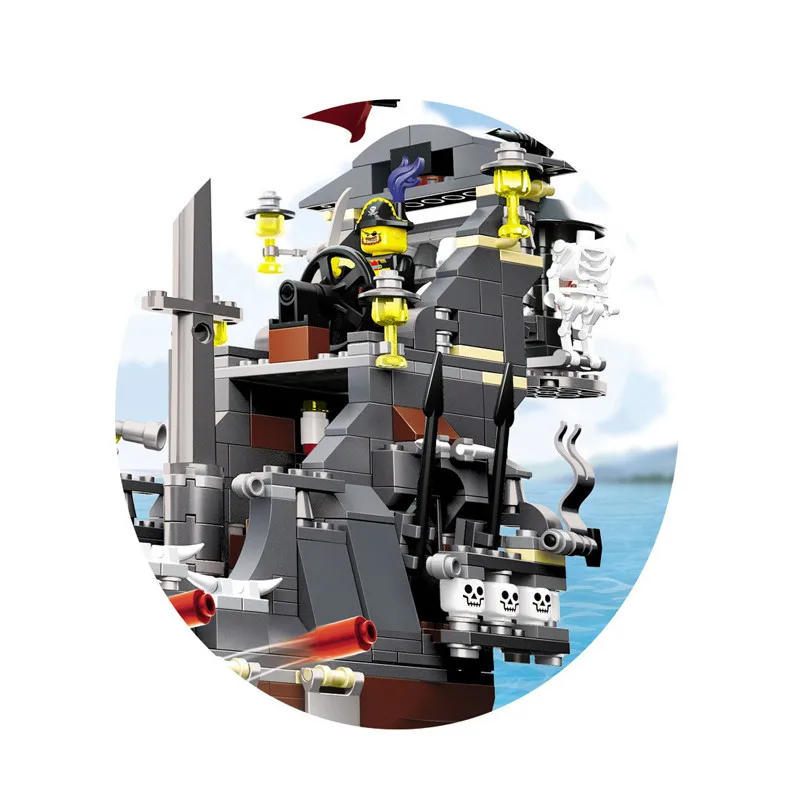 

2016 NEW 1123pcs 53041 Pirates ship 3D Construction Brick Educational Toys for Kids Gift Building Block Set Compatible with legc