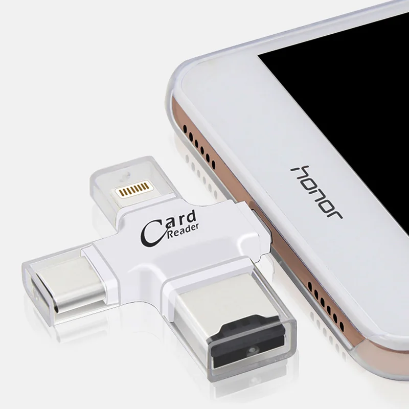 USB & Lightning TYPE C Micro (OTG) usb флеш накопитель 4 в 1 для iPhone 5/6/6S/6Plus/7/7S/7Plus/8/8Plus/X и телефонов