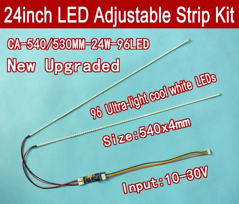 

Universal LED Backlight Lamps Update kit For LCD Monitor 2 LED Strips Support to 24'' 540mm Free Shipping