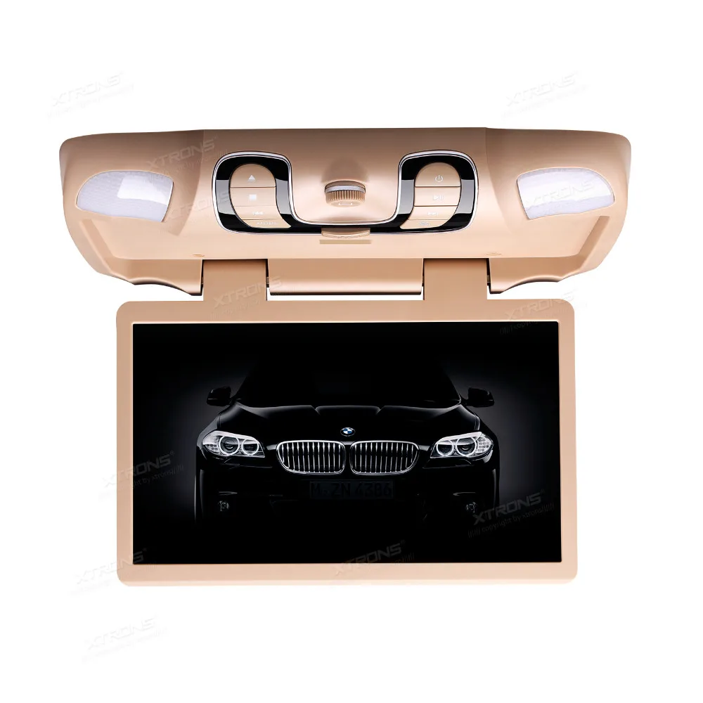 Sale XTRONS 15.6" HD Wide Screen Car DVD Player Roof Mount Flip Down Monitor 1366*768 /170 Max Open Angle/Built-in IR FM/32-Bit Games 2