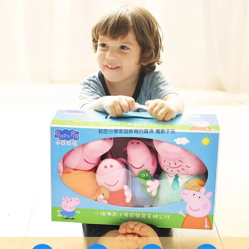 

Peppa Pig Stuffed Plush Family Party Toys 4pcs/set George Pig Plush Dolls For Girls Gifts Animal Plush Toys Original Brand