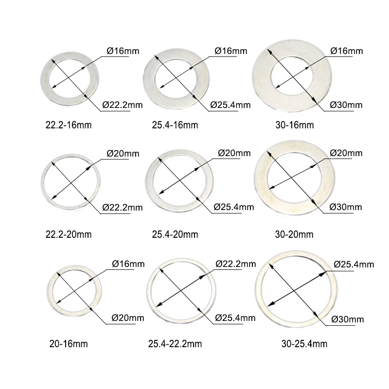 30/25. 4/22. 2 мм прокладки лезвия пилы стальной шайба режущий диск пильный диск шайба внутреннее отверстие переходное кольцо для угловой шлифовальной машины