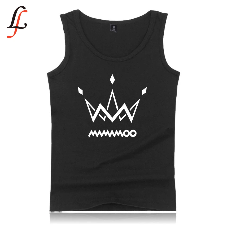 MAMAMOO Harajuku Повседневная мужская майка на бретельках жилет бодибилдинг Gymclothing летняя майка с бретелями фитнес мужчины/женщины BAMBAM
