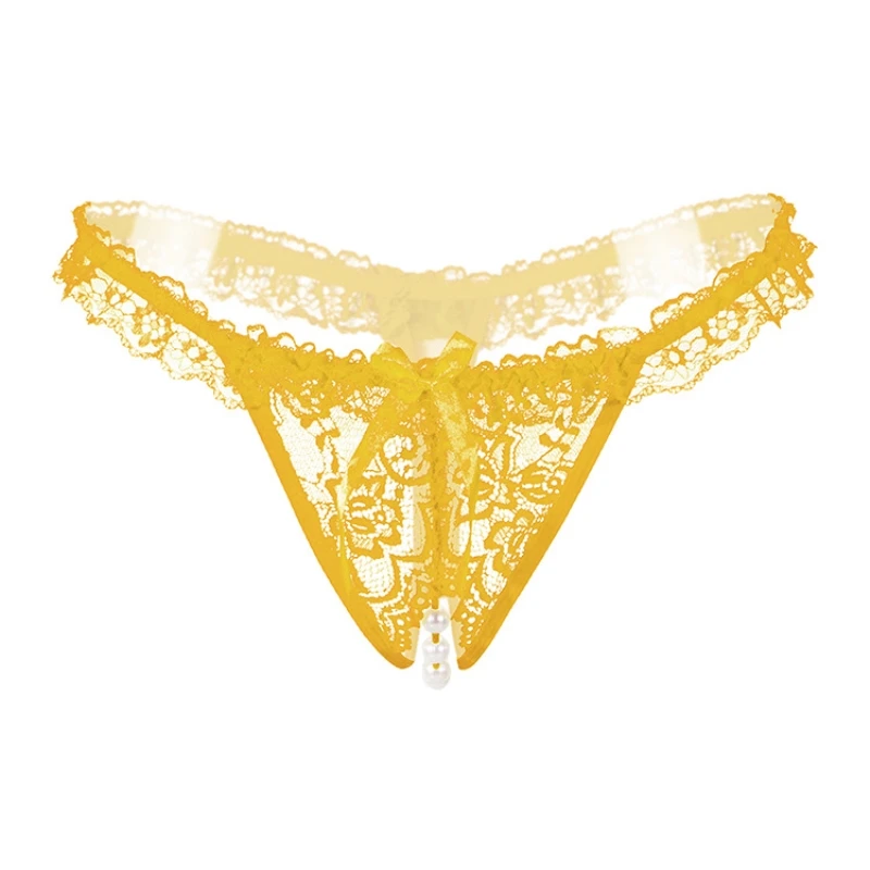 New Women's Lace Underwear Sexy Open Thong Plus Size Panties With Hole Ladies Pearl Underwear Open Women Thongs and G Strings Female (3)