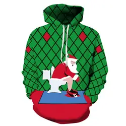Забавный Рождество Санта Клаус Туалет 3D принт куртка для мужчин/wo мужчин Уличная толстовки для мальчиков зеленая Верхняя спортивная одежда