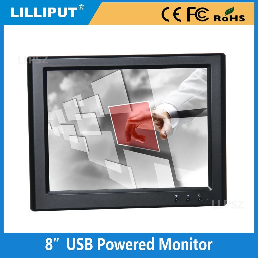Lilliput 8 дюймовый TFT ЖК дисплей с питанием от USB сенсорный экран монитор не VGA вход