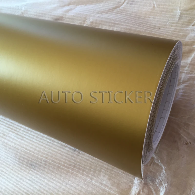 golden matte vinyl car wrap 4