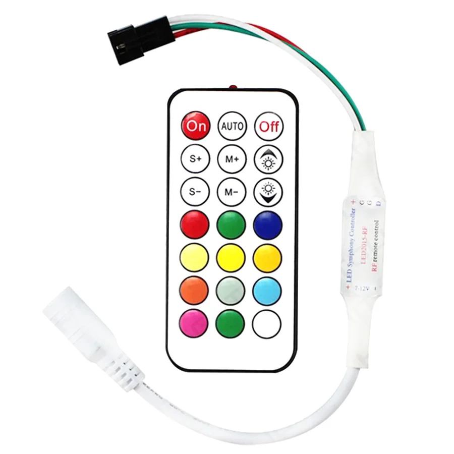 

LED Strip 21 Keys Mini RF Controller With Remote For WS2812B/WS2811 1903 6812 RGB Light