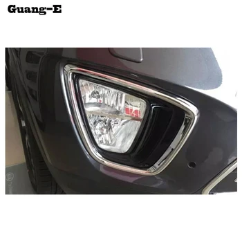 

Car body front fog light lamp frame stick styling ABS Chrome cover trim parts 2pcs For Kia Sorento L 2015 2016