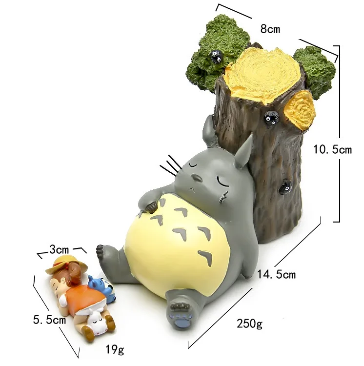 Kawaii Big Totoro figuren набор игрушек 2016 новинка мой сосед синий Тоторо спящий по дереву