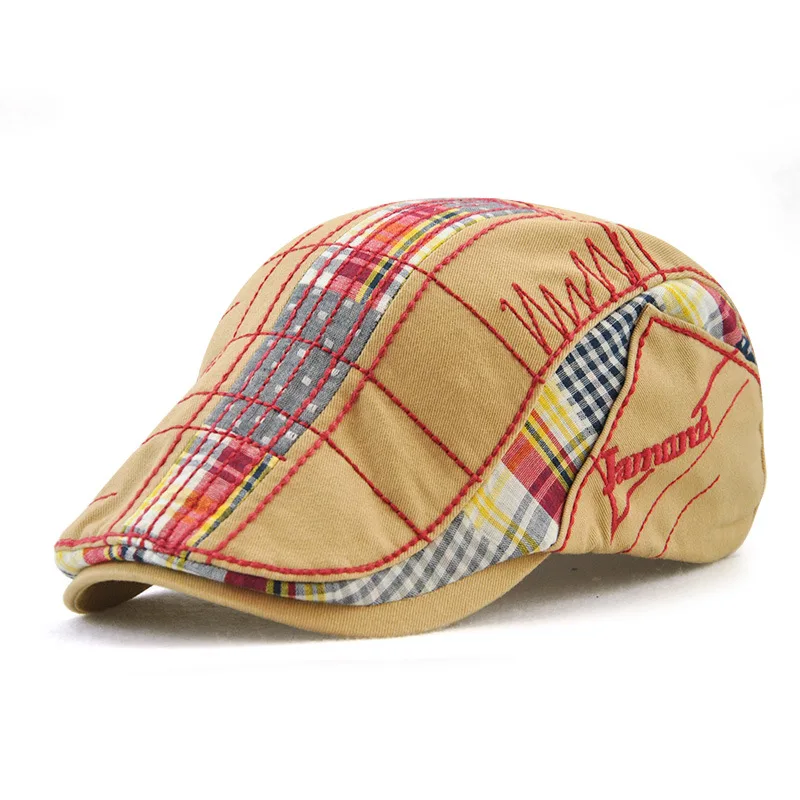 Необычные Лоскутные береты кепка газетчика для мужчин Duckbill козырек Golf Peaked cap s повседневные хлопковые шапки Boina Gorras Planas
