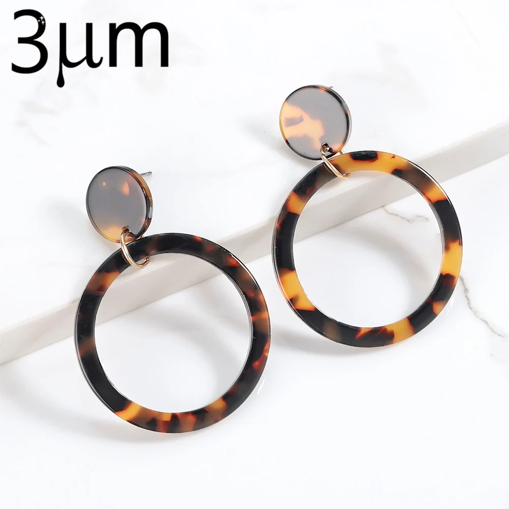 

3UM Fashion Big Earings Large Color Block Leopard-print Tortoiseshell Earring Geometric Oval New Women Stud Earrings Jewelry