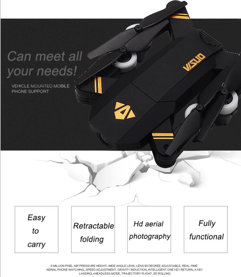 809 мини 480 P 720 P RC Квадрокоптер wifi FPV складной Радиоуправляемый Дрон с 2-мегапиксельной широкоугольной HD камерой высота удержания Радиоуправляемый вертолет