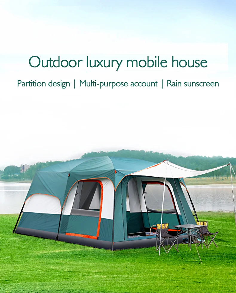 Us 399 99 Tanxianzhe Explorer Outdoor 2 Bedroom 8 10 People Family Rainproof Tent Multi Person Wild Camping Large Tent In Tents From Sports