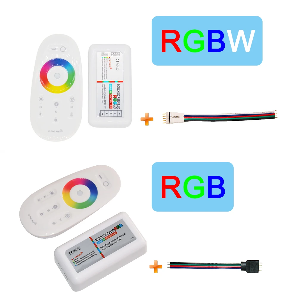 DC 12 В 24 В RGBW RGB светодиодный контроллер RF сенсорный экран пульт дистанционного управления 6А на канал для smd 5050 Светодиодный светильник-полоска лампа светильник