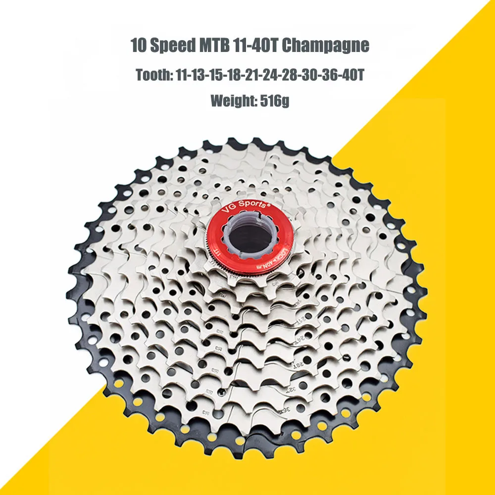 Велосипед MTB Freewheel 10 скоростей 11-32 T/36 T/40 T/42 T/46 T/50 T SRAM дорожный велосипед кассета маховик 10 V cog cdg VG Sports - Цвет: 11-40T Champagne