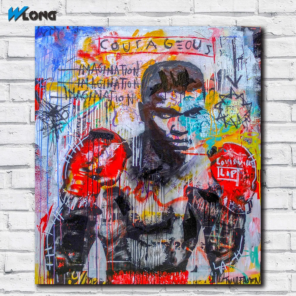 Muhammed-ali-art граффити Поп-Арт холст картина печать гостиная домашний декор Современное украшение на стену, живопись маслом плакат без рамы