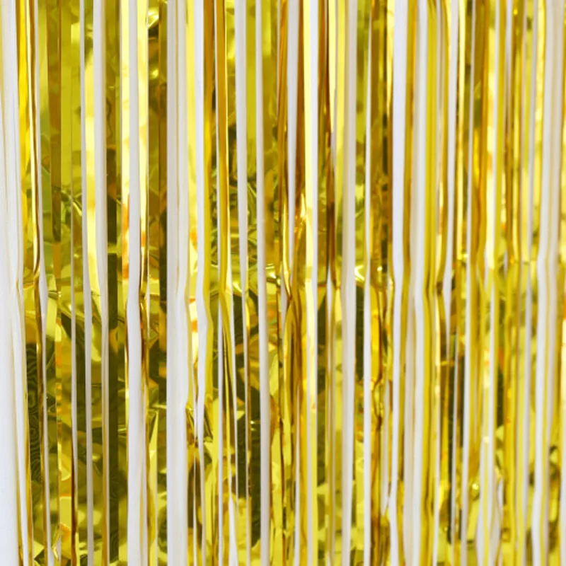 1x2m Metal Foil Shiny rain curtain Wedding background wall decoration Sequin backdrop Birthday Party Foil Fringe Tinsel Curtain