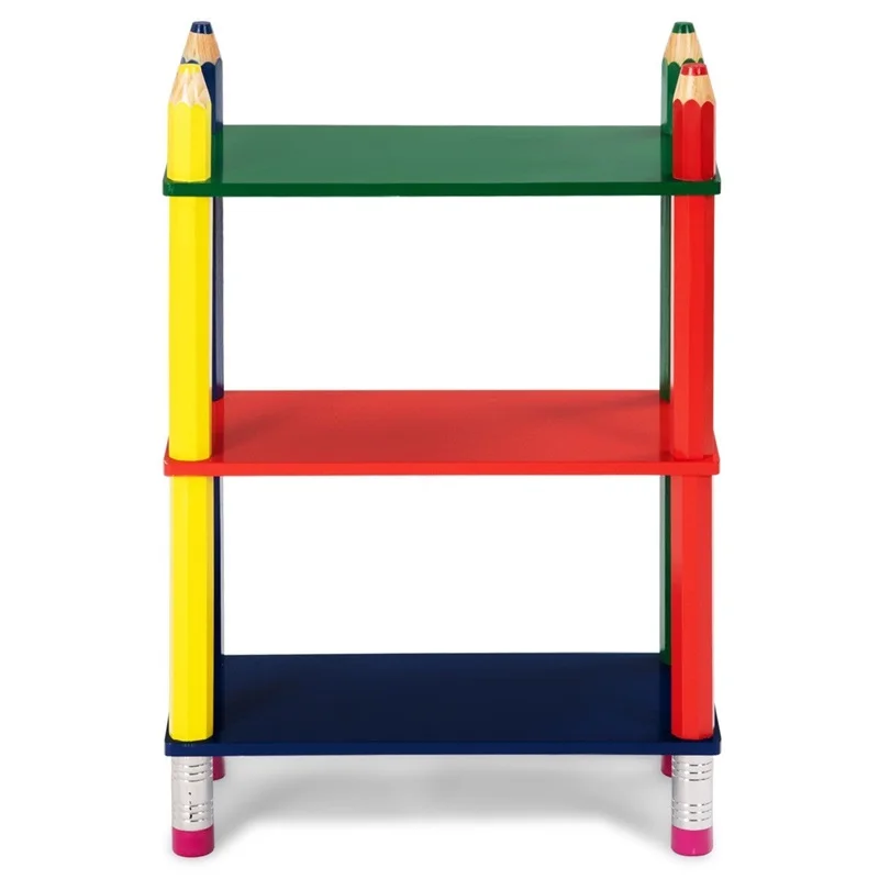 Bookcases, Shelving & Storage 3 Tiers Kids Bookshelf Crayon Themed