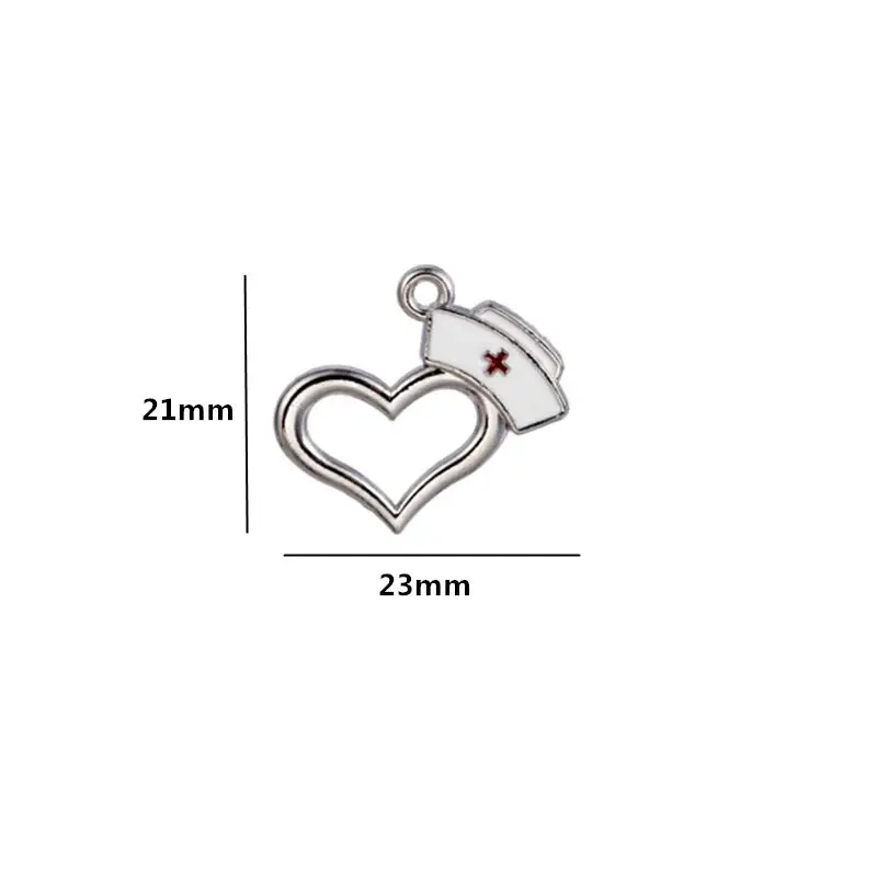 Сплав ювелирные подвески для самостоятельного изготовления Heart-shaped шапочка медсестры Шарм Подвеска любящий кулон для медсестры