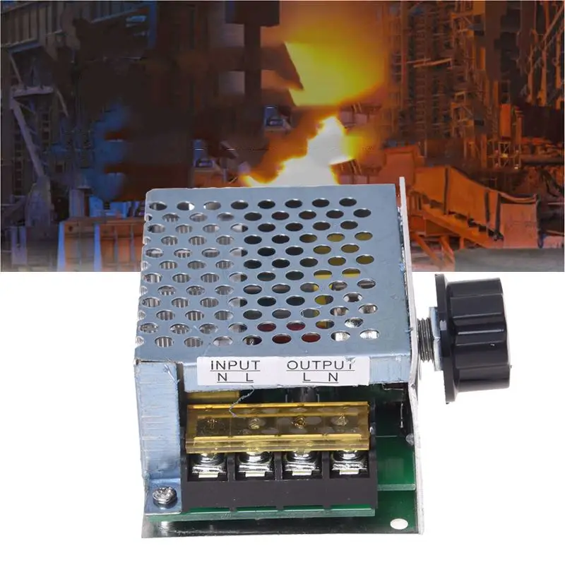 Voltage regulator Voltage Speed Controller SCR Dimmer+ Shell AC 220V 4000W