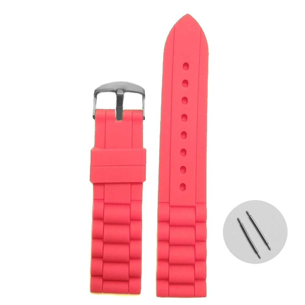 

18mm Blush Red Color Silicone Jelly Rubber Ladies Watch Band Straps WB1002S18JB