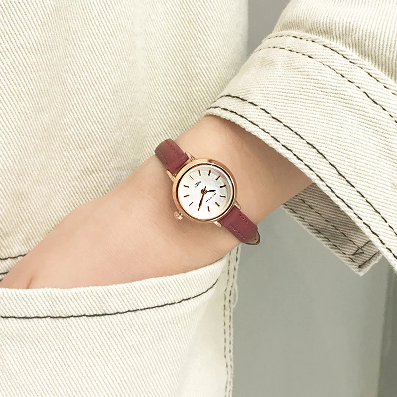 

Ulzzang Retro Fine Strap Leather Watch Woman Casual Small Dial Quartz Wrist Watches Lady Dress Reloj Mujer Clock Gifts