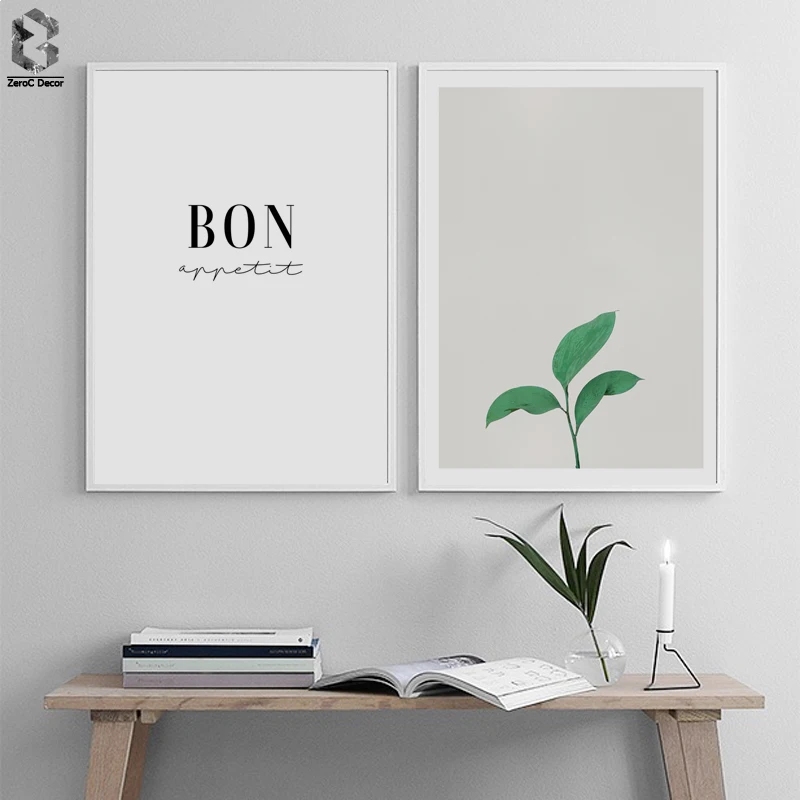 

Scandinavian Minimalist Canvas Art Painting Fresh Leaves Nordic Poster Print Decoration Picture Modern Home Decor