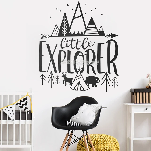 little explorer wall decals quotes kids room cute adventure stickers