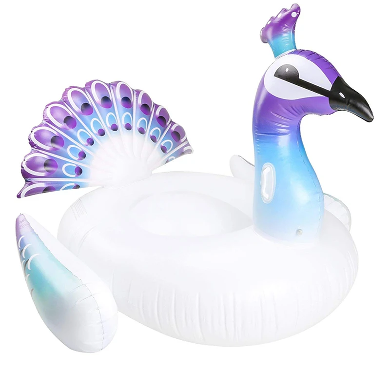 

150CM Giant Inflatable Flamingo Peacock Pool Float Ride-On Swimming Ring Water Mattress Party Toys