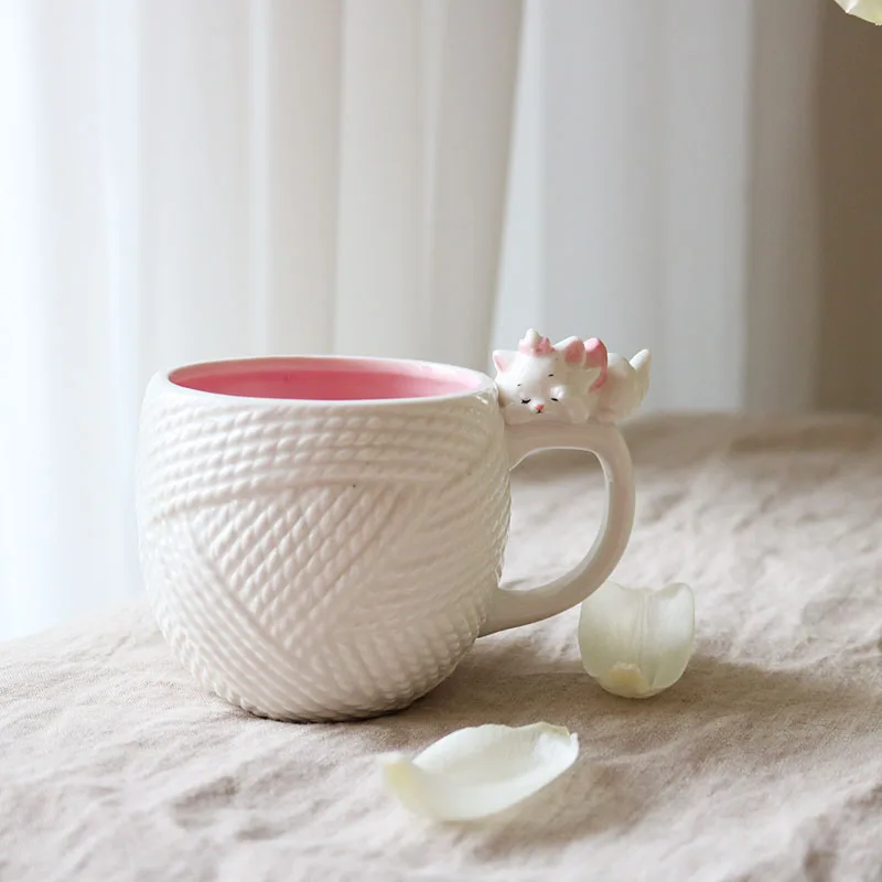 Кошка Мэри керамический чайный горшок с котом из шерстяной пряжи и кошки маленькая розовая чайная чашка милый Catoon фарфор