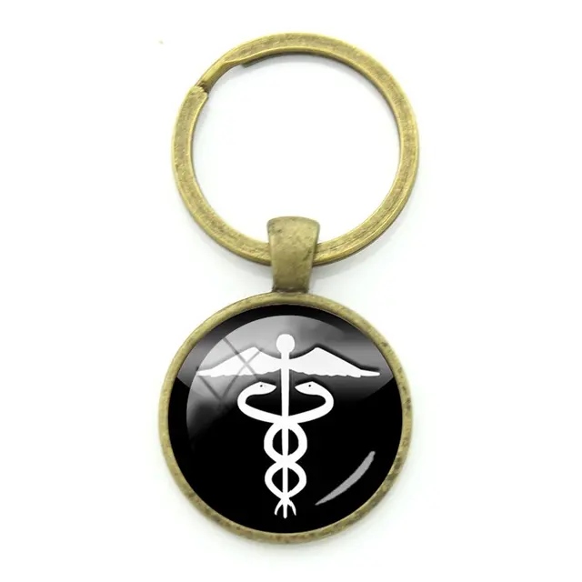 TAFREE Vintage Surgeon Medical Scepter Sign Key Chain Keyring Practice