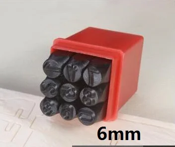number 6mm Кожаные буквы цифры Цифровые инструменты ремесло резная печать Воловья Кожа DIY Кожевенная печать коробка Письмо Алфавит удар инструмент - Цвет: number 6mm